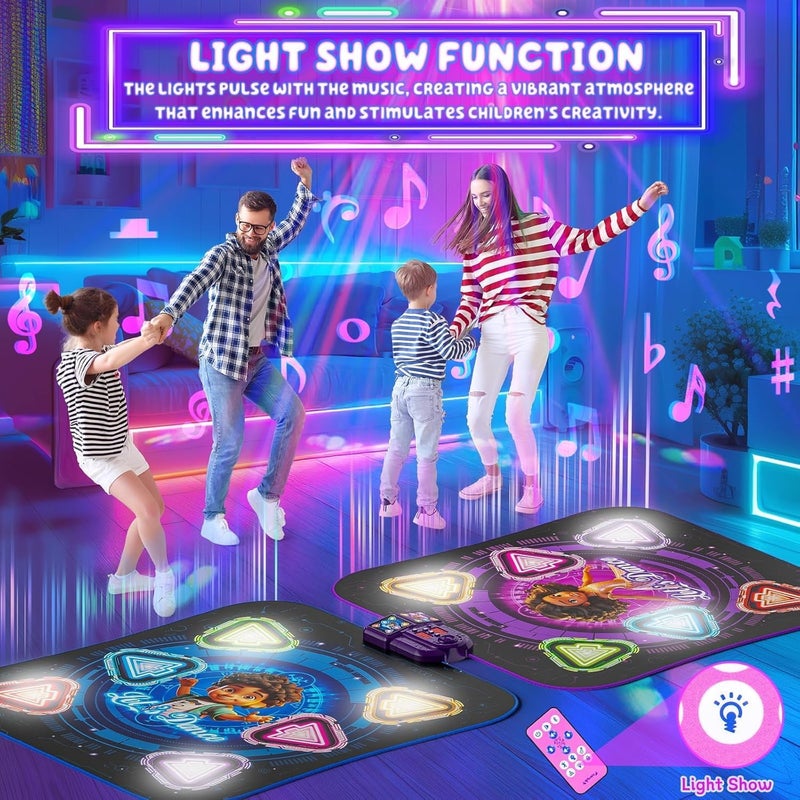 Surelect Store Dance Mat, 2025 Rechargeable Light-Up 2-Player Opposing Dance Pad with Bluetooth, 12-Button Music Dancing Toy, Christmas Birthday Gift for 3-12 Year Old Boys Girls - Image 5